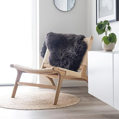 Sheepskin Long Hair 2x3 ft | Bedside Rugs for bedrooms, Sofa, Chair or The Dining Table | Each Sheepskin Rug is Unique and Created by Nature | Small Fluffy Rug in Color Chocolate