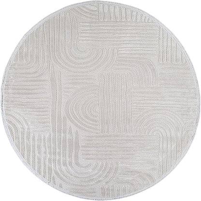 Modern Indoor Rug Orbit 4 Round Area Rugs for Living Room Luxury Kitchen Bedroom Durable Soft Geometric Durable Low and High Pile Stain Resistant Non Shedding Area Carpet 4 Round