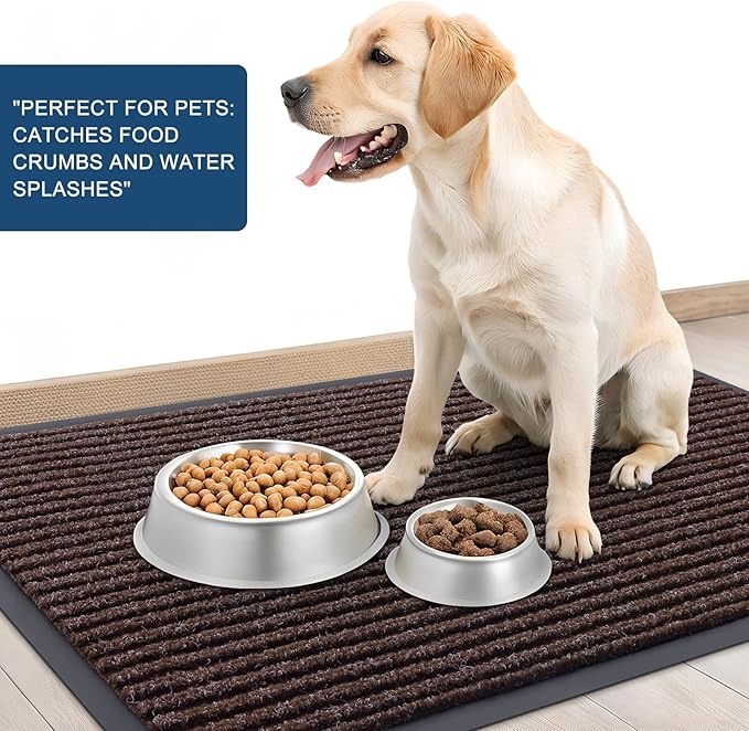 OLANLY Front Door Mat Indoor Outdoor Entrance, Waterproof Heavy Duty Doormat, Fade Resistant, Low Profile, Easy Clean Patio Porch Welcome Floor Mats for Entry, 47x23, Tan