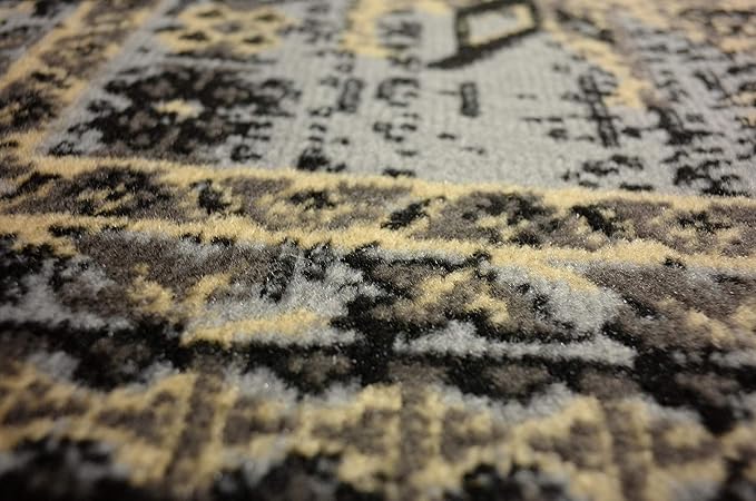 Unique Loom Taftan Collection Border Geometric Tribal Inspired Design Area Rug (2' 2 x 3' 0 Rectangular, Gray/ Black)