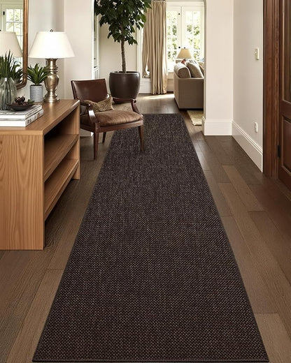 Color&Geometry Door Mat 3'x10' Runner Rug with Rubber Backing, Non Slip Washable Hallway Rug, Carpet Runners for Hallway Living Room Bedroom, Brown (Rolled-up NO Creases)