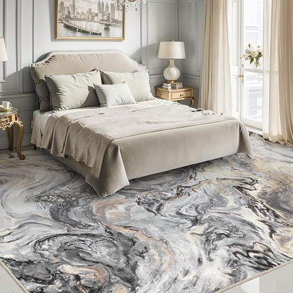 6x9 Area Rugs for Living Room, Modern Abstract Rug for Bedroom, Contemporary Machine Washable Rug, Large Stain Resistant Carpet for Dining Room Playroom Home Office, Pet & Kids Friendly