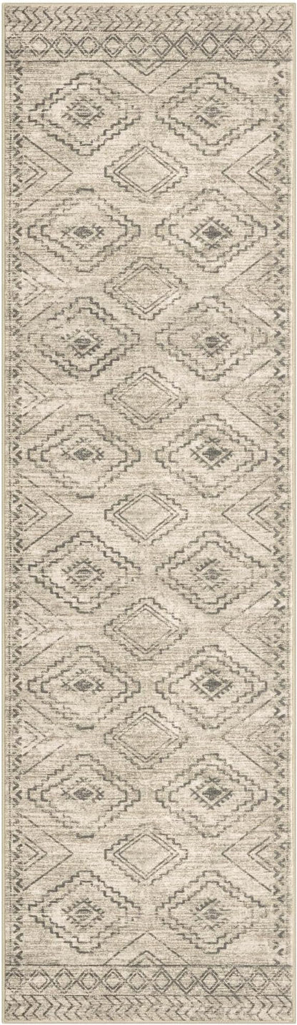 KILOCOCO Hallway Runner Rug 2'x7' Runners for Hallways Washable Runner Rug Non Slip Rubber Backed Low-Pile Runners for Bedroom Kitchen Living Room Laundry Room Boho Rugs, Beige/Gray/Green