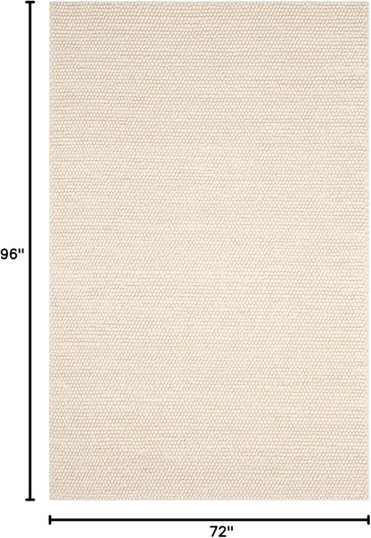 Safavieh Area Rug 6x8 - Natura Collection - Ivory, Handmade Wool Blend, Textured Design, Ideal for Living Room, Bedroom, Dining Space (NAT620A)