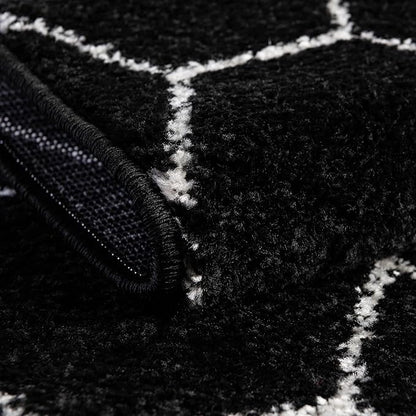 Unique Loom Trellis Frieze Collection Area Rug - Geometric (2' x 6' 1" Runner, Black/ Ivory)