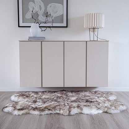 Real Sheepskin Rug 4x6 ft | Sheepskin Rugs for Living Room and Sofa | Bedside Rugs for Bedrooms | Large Fluffy Rug is Breathable & Heat-regulating in Color Snow Peak