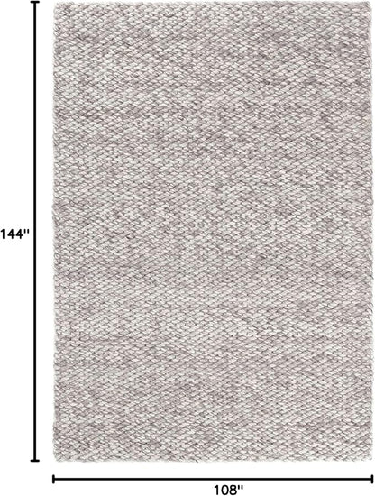 Dash and Albert Loggia Grey Handwoven Wool Rug, 9 X 12 Feet, Grey Solid Pattern - Premium Luxury Hotel Quality Soft Breathable Hypoallergenic Machine Washable Easy Care All Season Comfortable