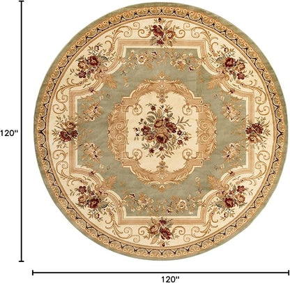Rugs.com Chateau Collection Rug - 10 Ft Round Green Medium Pile Rug