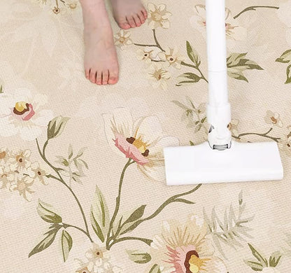 Soft Burnt Orange and Red 3D Texture Rug 10x14 Mid Century Modern Washable Area Rugs for Bedroom Dining Room Nursery Room Living Room Low Pile Durable Floor Deco Indoor Carpet Cute Bathmat