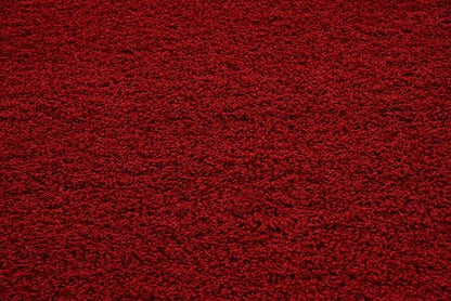 Unique Loom Solid Shag Collection Area Rug (8' Square, Cherry Red)