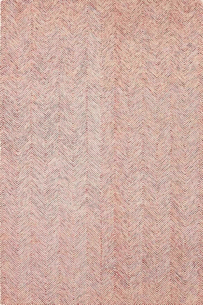 Modern Herringbone Chevron Collection Handcrafted Wool Area Rug - Durable, Zigzag Pattern, for High Traffic, Contemporary Design for Living Room, Bedroom, Dining Room Decor (Blush Pink, 3' x 5')