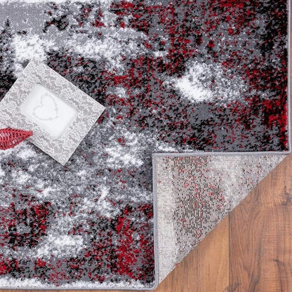 LUXE WEAVERS Modern Abstract Art Red 2x7 Area Rug