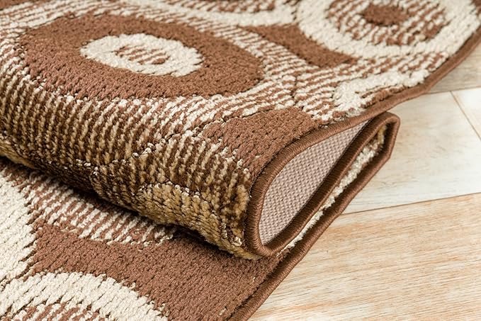 27 ft Extra Long Brown Hallway Runner Rug | Non-Slip & Machine Washable | Custom Cut to Size 2'3" x 27' (Runner) | REMNAZ