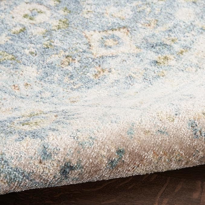 Nourison Home Astra Machine Washable 8' x 10' Teal Beige Area Rug
