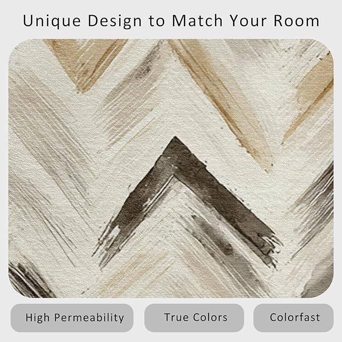Washable 6x6 Chevron Rug Living Room, Modern Abstract Art Design Area Rugs for Bedroom, Chevron Home Decor Carpet, Low Pile, Non Slip, Kids & Pet Friendly (N4196)