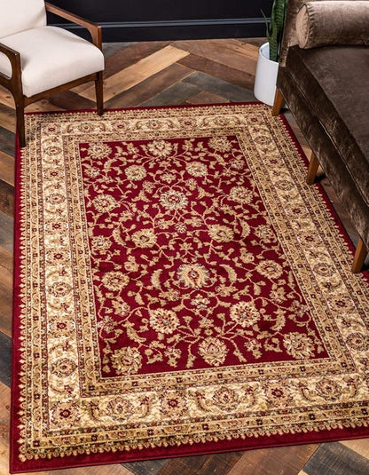 Unique Loom Voyage Collection Traditional Oriental Classic Intricate Design Area Rug (4' 0 x 6' 0 Rectangular, Red/Gold)