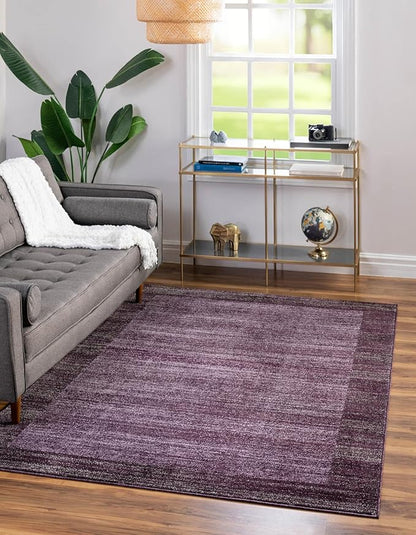 Rugs.com Angelica Collection Rug – 8' x 11' Violet Medium Rug Perfect for Living Rooms, Large Dining Rooms, Open Floorplans