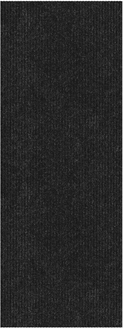 Ottomanson 2' x 31' Hallway Runner with Scraper Pile Extra Durable Non-Slip Rug Mat for Indoor & Outdoor Use - Ideal for Kitchen, Entryway, Patio & Garage - High-Traffic Carpet, Black