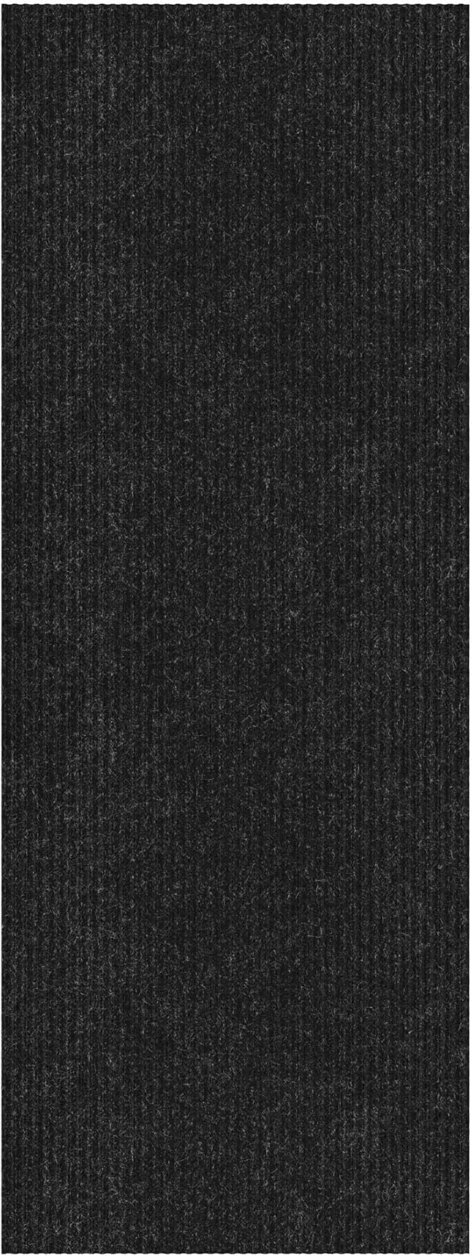 Ottomanson 3'11" x 43' Hallway Runner with Scraper Pile - Extra Durable Non-Slip Rug Mat for Indoor & Outdoor Use - Ideal for Kitchen, Entryway & Garage - High-Traffic Carpet, Black
