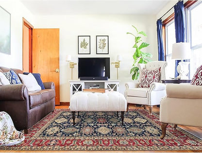 Cynical Black Karjihooz Design with All Over Pattern Hand Knotted Natural Dyes Organic Wool Soft and Vibrant Pile Oriental Rug (8'2"x10')