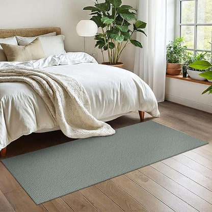 EARTHALL Washable Runner Rug 2x6 Ft Non Slip Runners for Hallways Cotton Rubber Backed Kitchen Runner Braided Indoor Floor Carpet Runners for Entryway, Hallway, Kitchen, Bedroom, Green/Grey