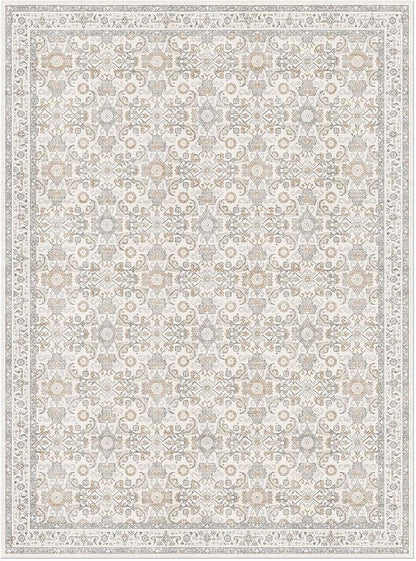WITSHOCK Living Room Area Rugs 9x12: Soft Non-Slip Backing Washable Rugs Vintage Large Carpet for Bedroom Office Dining Room Kitchen Stain Resistant Home Decor Rug