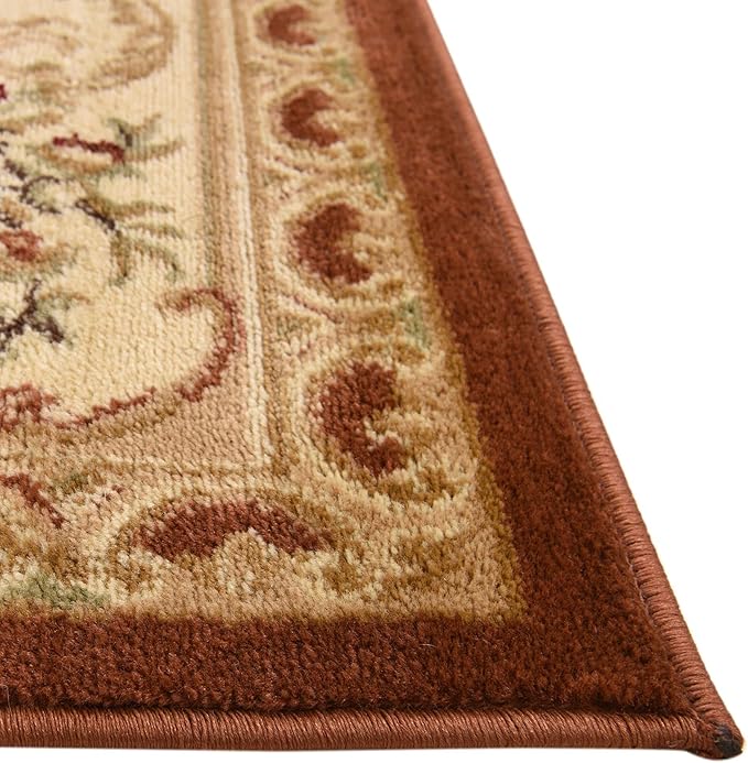 Rugs.com Chateau Collection Rug – 6 Ft Runner Brick Red Medium Rug Perfect for Hallways, Entryways