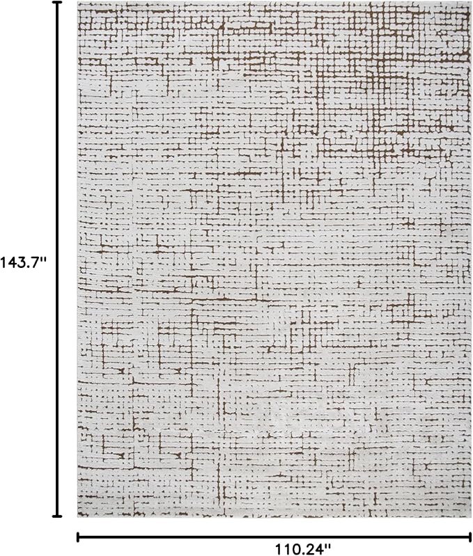 Livabliss x Our PNW Home Cascade Minimalist Area Rug, 9'2" x 12', Brown