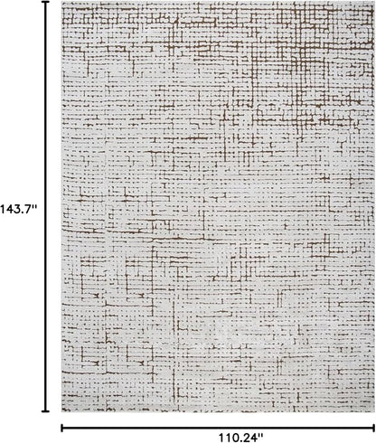 Livabliss x Our PNW Home Cascade Minimalist Area Rug, 9'2" x 12', Brown