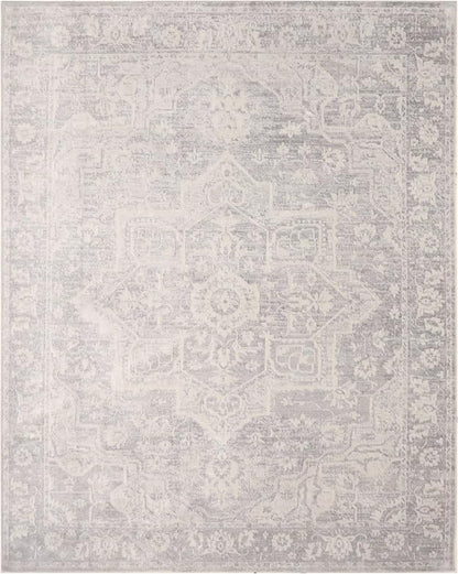 Nourison Home Astra Machine Washable Grey 9' x 12' Area Rug - Easy Clean, Non Shedding, Bed Room, Living Room, Dining Room, Kitchen (9' x 12')