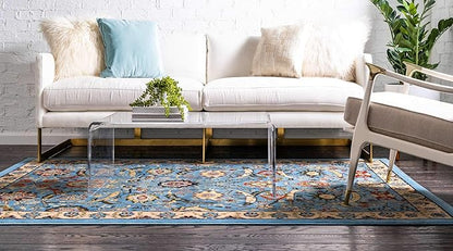 Unique Loom Espahan Collection Area Rug - Cape Cod (4' 1" x 6' 1" Rectangle, Blue/ Black)