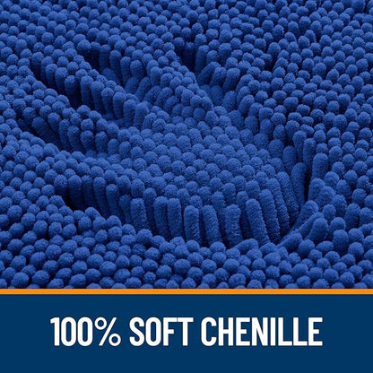 OLANLY Bathroom Rugs 47x24, Extra Soft Absorbent Chenille Bath Rugs, Rubber Backing Quick Dry, Machine Washable Bath Mats for Bathroom Floor, Tub and Shower, Home Decor Accessories, Royal Blue