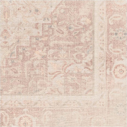 RUGGABLE Washable Area Rug – Kamran Soft Pink 10x14, Stain-Resistant, Non-Slip – Large Machine Washable Rugs for Living Room, Bedroom, Hallway, Entryway & Office–with Standard Pad