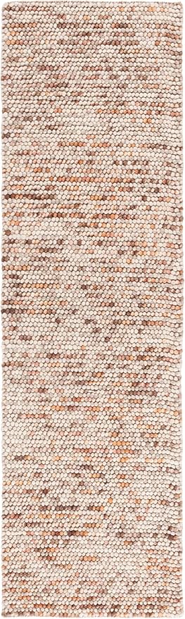 SAFAVIEH Natura Collection Runner Rug - 2'3" x 8', Dark Brown & Beige, Handmade Wool Blend, Textured Design, Ideal for Hallway, Bedroom, Foyer (NAT620E)