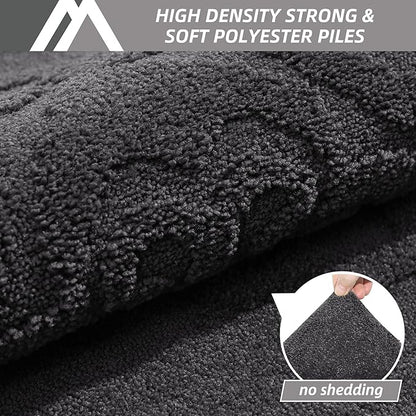 COSY HOMEER Door Mat 24”x36”,Absorbent Dirt Trapper Entryway Rugs,Non-Slip Welcome Mat,Washable Entry Rugs,Low Pile Doormat for Front Back Door,Wet Shoes & Paws,Dark Grey