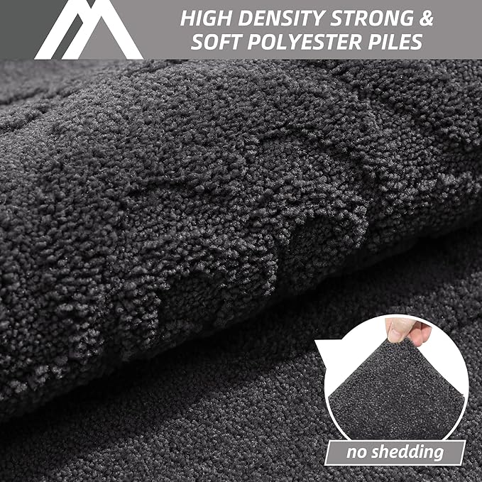 COSY HOMEER Door Mat 32”x48”,Absorbent Dirt Trapper Entryway Rugs,Non-Slip Welcome Mat,Washable Entry Rugs,Low Pile Doormat for Front Back Door,Wet Shoes & Paws,Dark Grey
