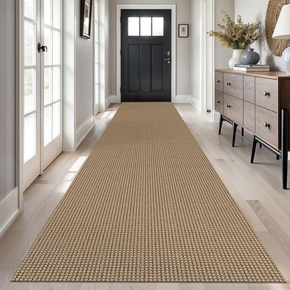 Braided Runner Rug 3x14 Ft Washable Runners for Hallways Non Slip Kitchen Runner Rug Cotton Long Entryway Runner Indoor, Woven Carpet for Hall Stair Entryway, Orange/Tan/Brown