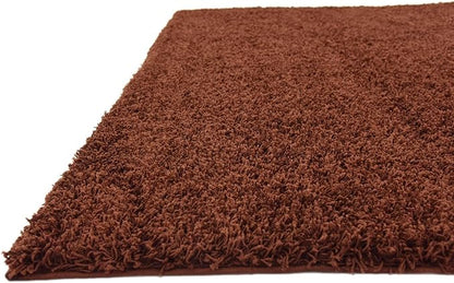 Unique Loom Solid Shag Collection Area Rug (8' Square, Chocolate Brown)
