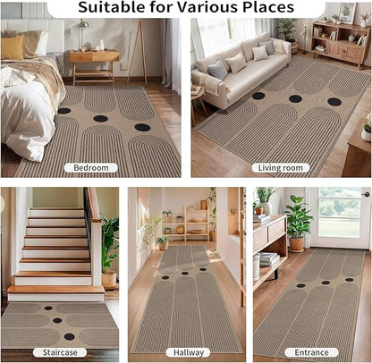 Tangsoo Rainbow Easy Jute 2x3 Outdoor Washable Rug for Entryway,Non-Slip Small Area Rug Farmhouse Throw Mats Modern Neutral Indoor Carpet for Entryway Kitchen Foyer Front Porch