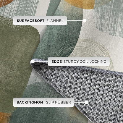 Mid Century Modern Rugs for Home Decor, 5x7 ft, Abstract Geometry Area Rugs for Living Room, Soft Non Slip Washable Boho Geo Geometric Carpet Bedroom Decorations Dt-Ghf-19