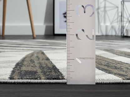 Abani 5'3" x 7'6" (5x8) Grey & Brown Modern Floral Living Room Rug - Non-Shed Tropical Palm Leaves Pattern Area Rug Rugs