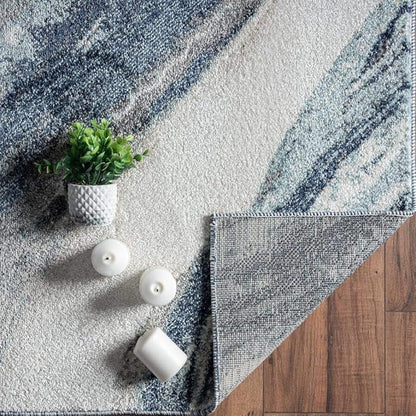 LUXE WEAVERS Lagos Collection 7983 Blue 5x7 Art Deco Area Rug