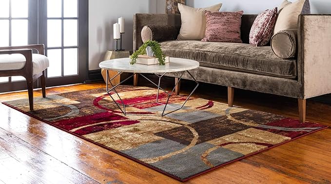 Unique Loom Barista Collection Area Rug - Kouillou (10' x 13' 1" Rectangle, Multi/ Brown)