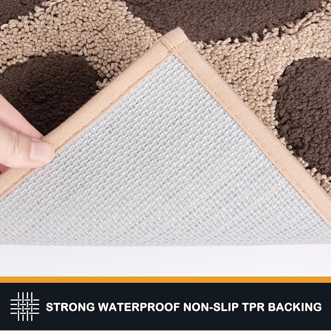 PURRUGS Dirt Trapping Door Mat 20" x 31.5", Non-Skid/Slip Machine Washable Microfiber Entryway Rug, Dog Doormat, Super Absorbent Welcome Mat for Muddy Wet Shoes and Paws, Beige