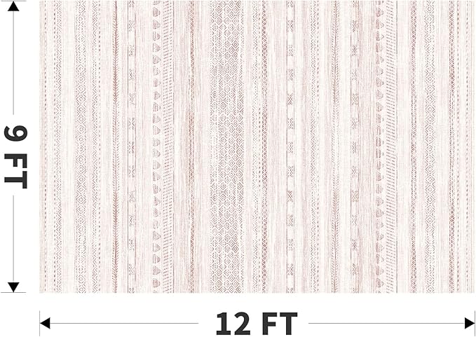 9x12 Pink Area Rugs for Living Room Machine Washable Rug Distressed Girls Nursery Rug Indoor Carpet Neutral Moroccan Boho Ultra Soft Area Rug for Bedroom Dining Room Playroom Office