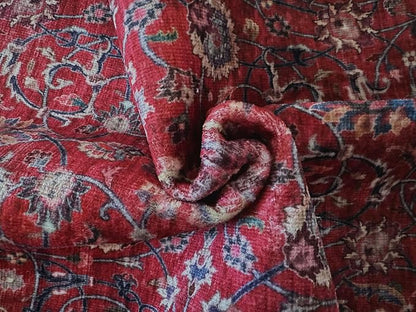 GLN Rugs Traditional Collection - Machine Washable Area Rug, Traditional Washable, Non Slip, Low Pile Chenille Rug, Living Room, Bedroom, Kitchen Rug (4' x 6' Dark Red)