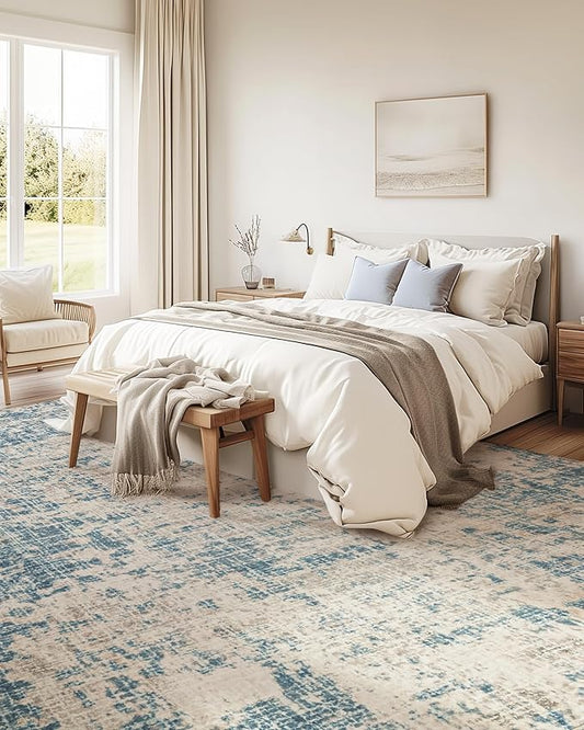 ILANGO 8x10 Area Rug for Living Room Bedroom Washable Modern Rugs 8' x 10' with Non Slip Backing High Traffic Indoor Carpet for Dining Room Dorm Non-Shedding & Fade Resistant Modern