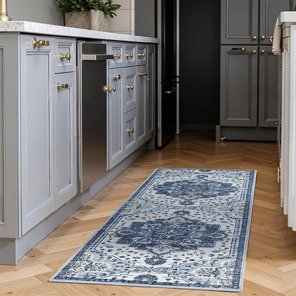 2x6 Area Rug,Boho Vintage Oriental Washable Rugs,Collapsible Area Rug for Bedroom, Entryway, Kitchen, Bathroom