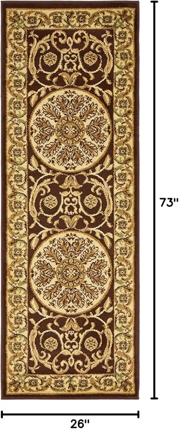 Unique Loom Versailles Collection Traditional Classic Medallion Floral Motif Area Rug (2' 2 x 6' 0 Runner, Brown/ Ivory)
