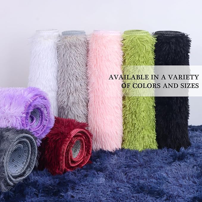 duduta 6x9 ft Pink Rectangle Fluffy Rug, Shag Fuzzy Plush Rectangle Carpet for Bedroom Nursery Living Room Home Decor